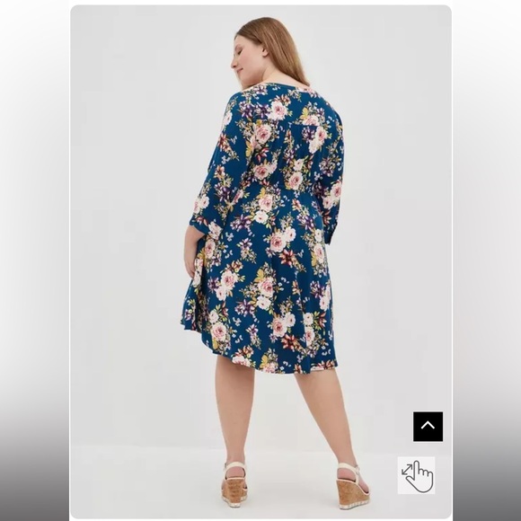 Torrid Floral Mini Challis High-Low Shirt Dress BNWT Size 1 - Picture 10 of 12